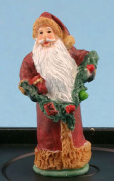 Dollhouse Miniature Father Christmas With Garland